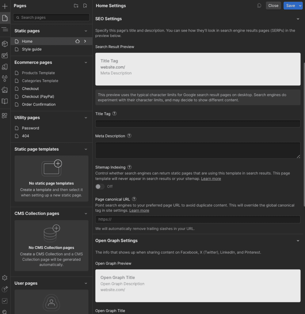 Webflow SEO